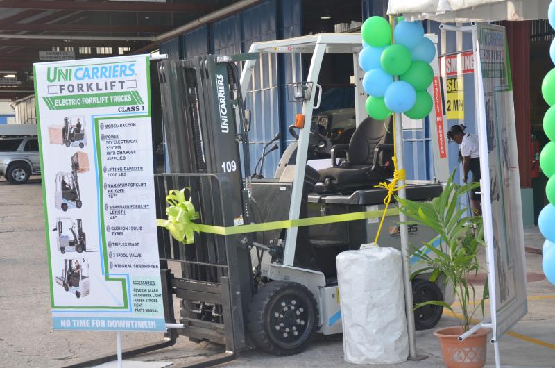 One of the forklifts on display
