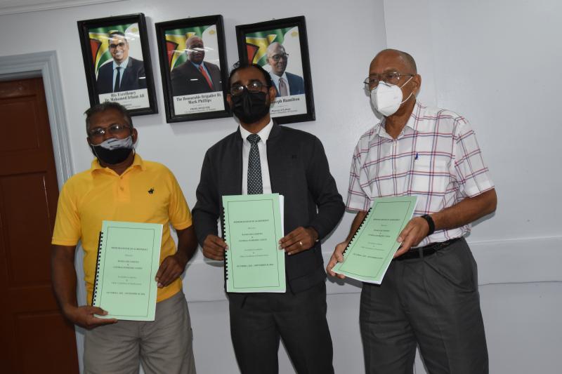 Mr. Andrew Carto, Mr. Pancham Singh and Chief Labour Officer Mr. Dhaneshwar Deonarine
