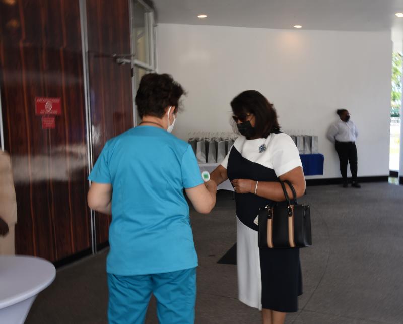 Sanitization Station on arrival
